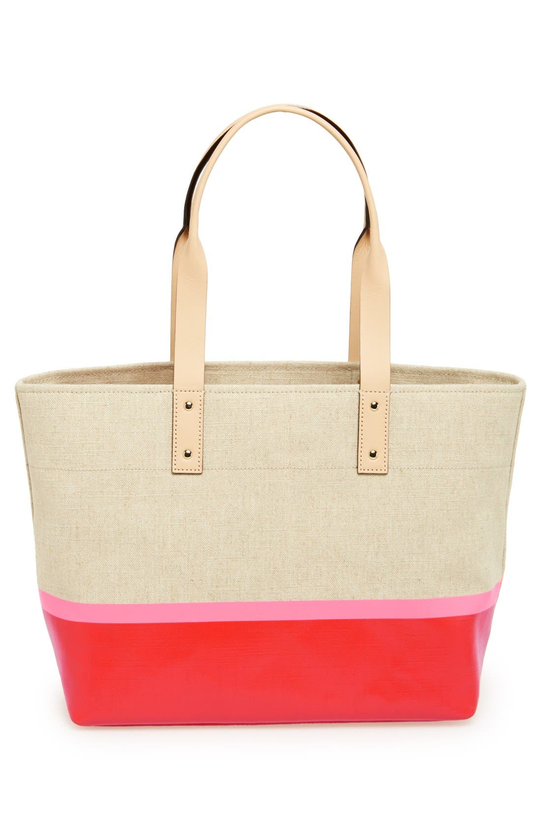 'word to the wise - francis' tote, Alternate, color, SURPRISE CORAL/ MARASCHINO