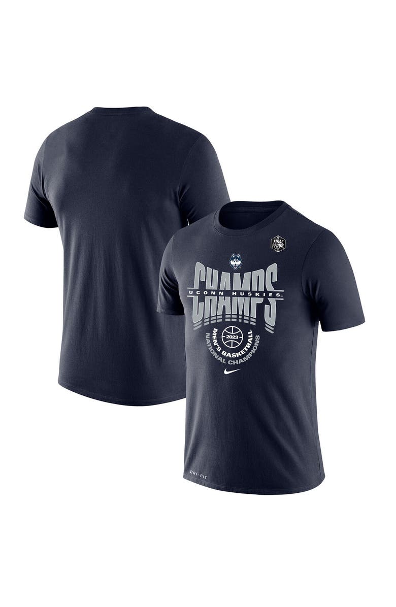 Nike Navy UConn Huskies 2023 NCAA Men's Basketball National Champions Locker Room Big & Tall Performance T-Shirt, Main, color, 