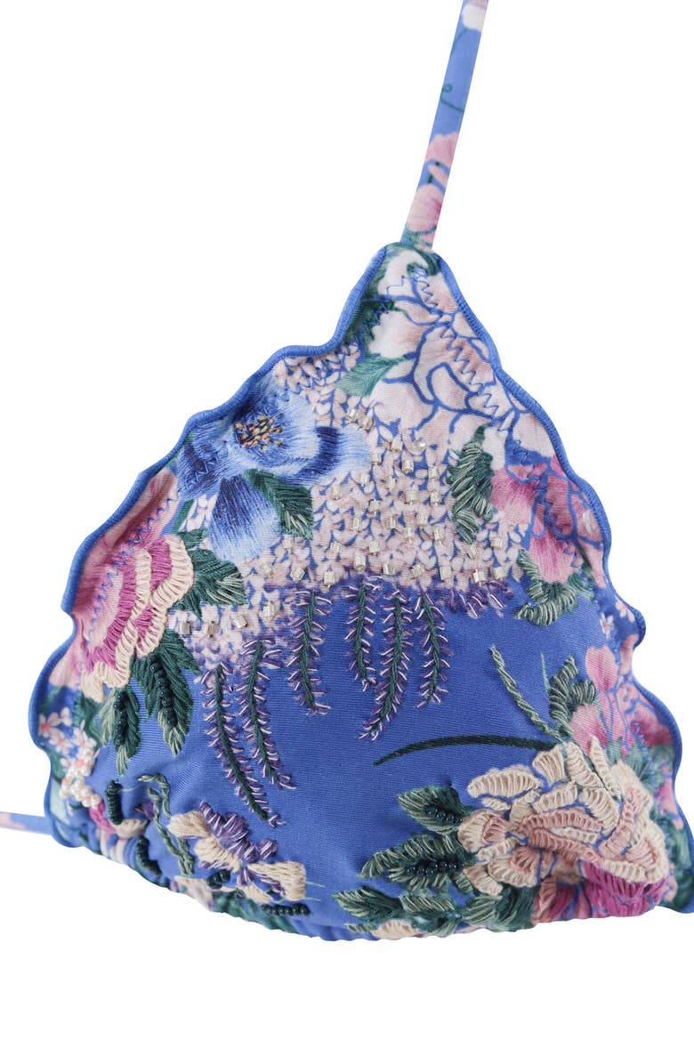 Agua Bendita Lolita Ivy Triangle Bikini Top, Alternate, color, Blue