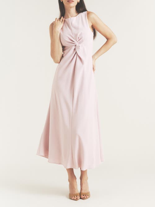 Six Stories Daphne Knot Detail Sleeveless Midi Dress In Pink
