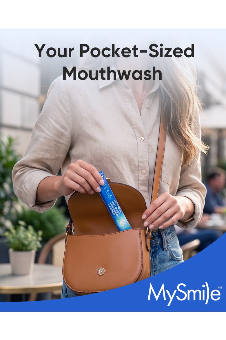 Travel-Friendly Alcohol-Free Mouthwash in Fresh Mint, Alternate, color, Blue