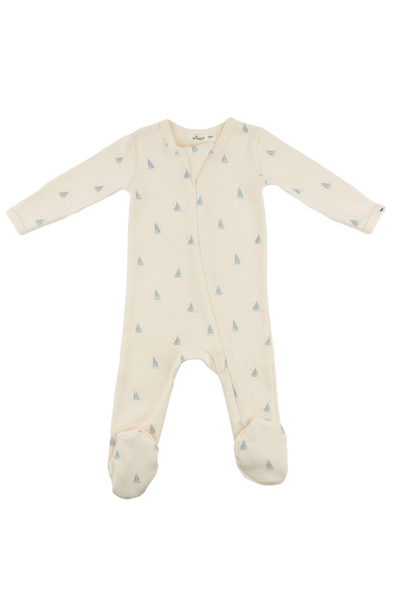 oh baby! Mini Sailboats Footie, Main, color, Milk