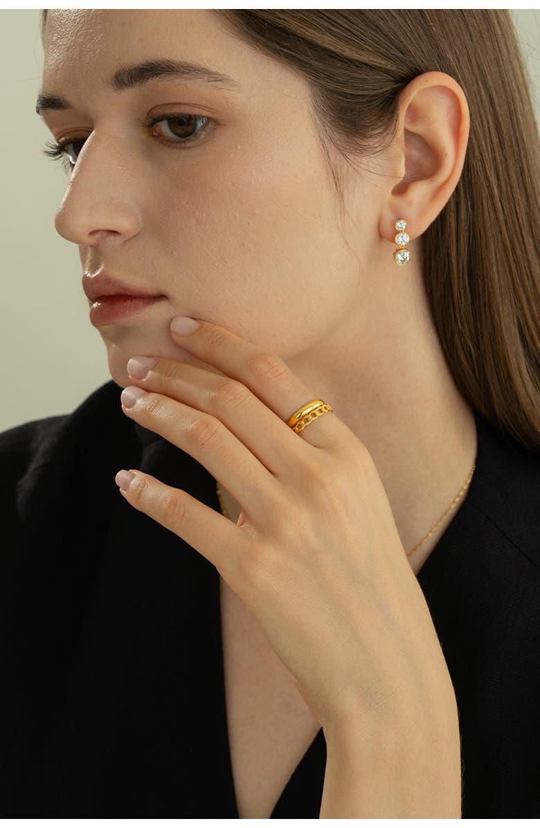 Bearfruit Jewelry Sterling Silver 18k Gold Plated Gabriella Earrings Holiday Gift Idea, Alternate, color, Gold