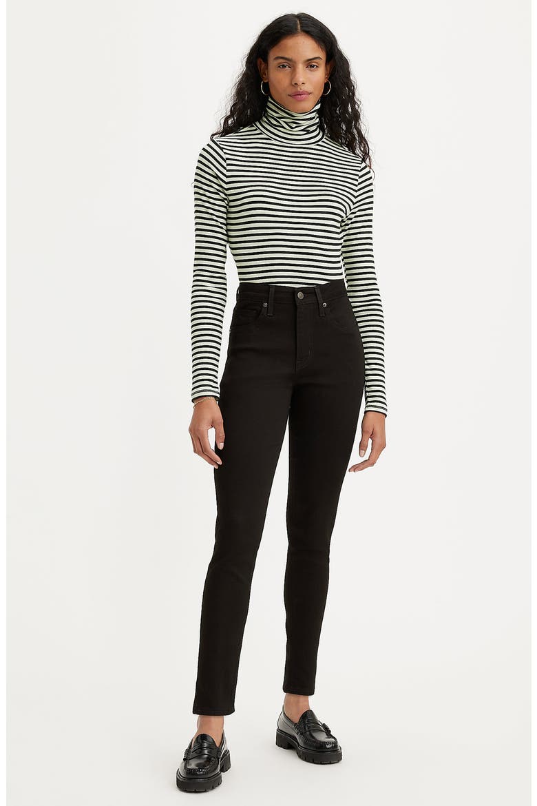 721 High Waist Ankle Skinny Jeans, Alternate, color, SOFT BLACK