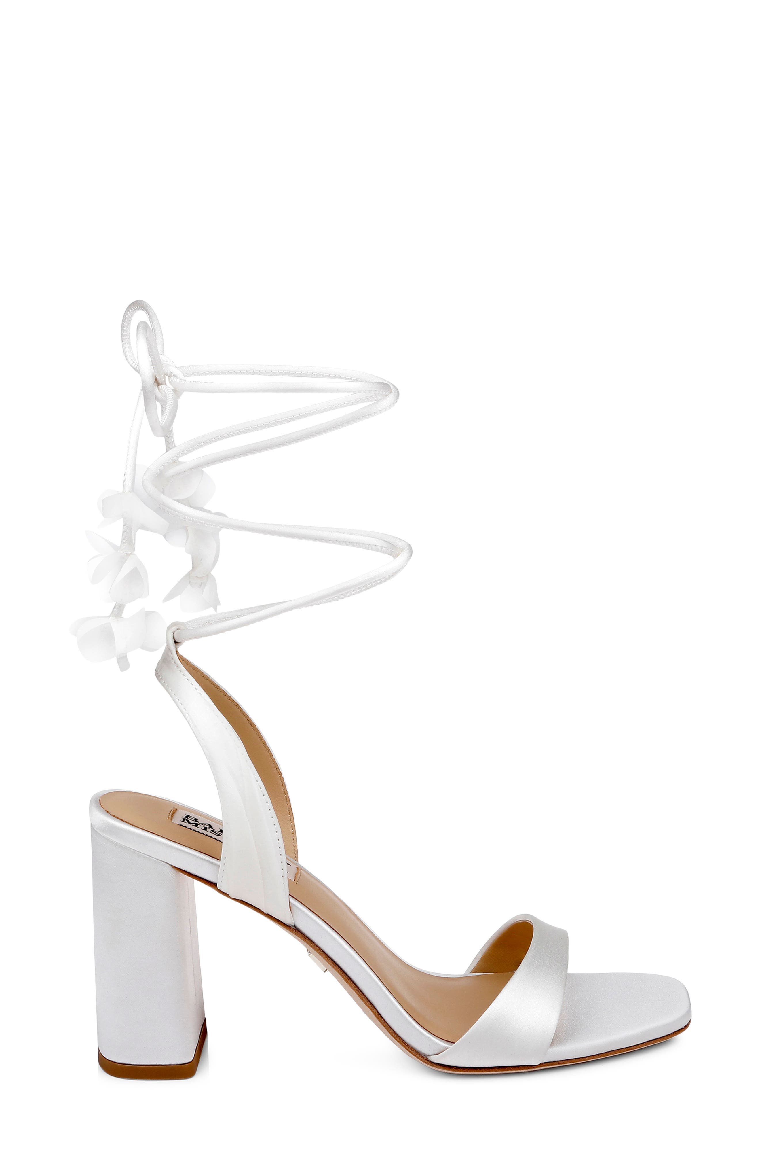 Badgley Mischka Collection Westminster Ankle Wrap Sandal, Alternate, color, White Satin
