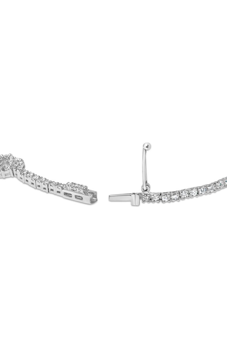 Haus of Brilliance 14K White Gold 1 1/2 Cttw Diamond Heart Station Strand Bracelet - 7.5 Inches, Alternate, color, White