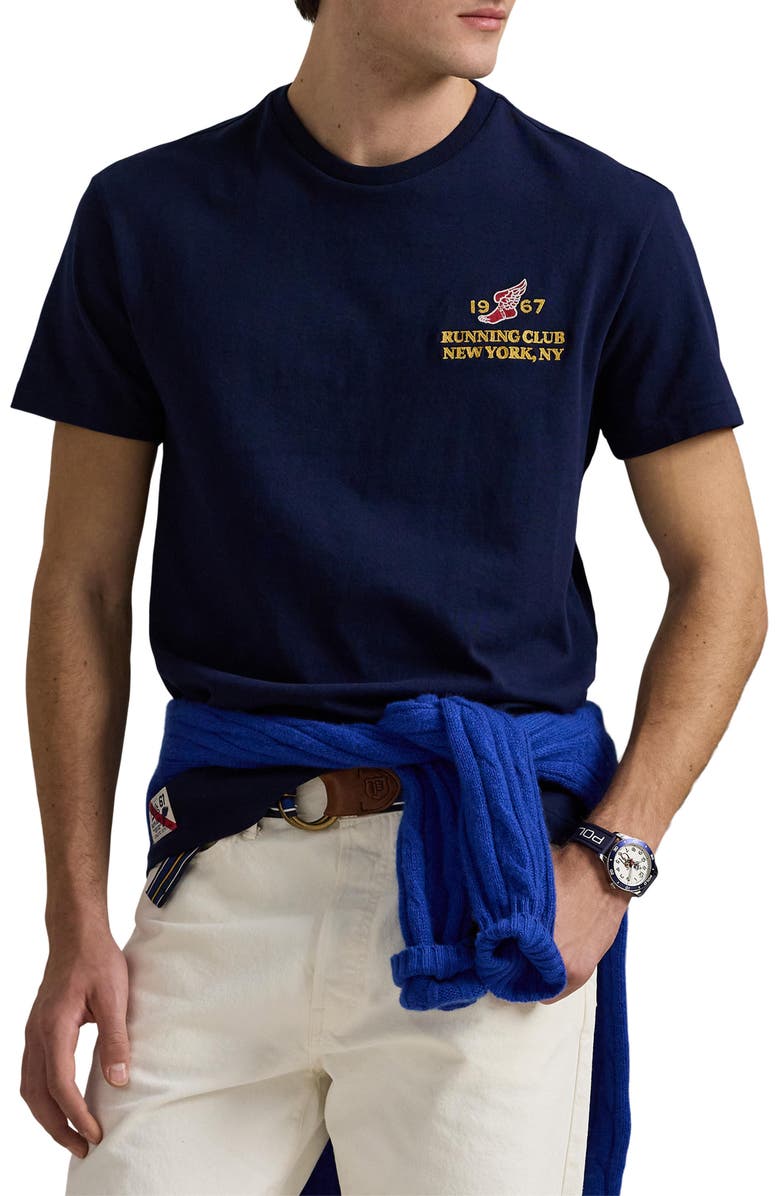 Polo Ralph Lauren 1967 Running Club Embroidered Cotton T-Shirt, Main, color, 