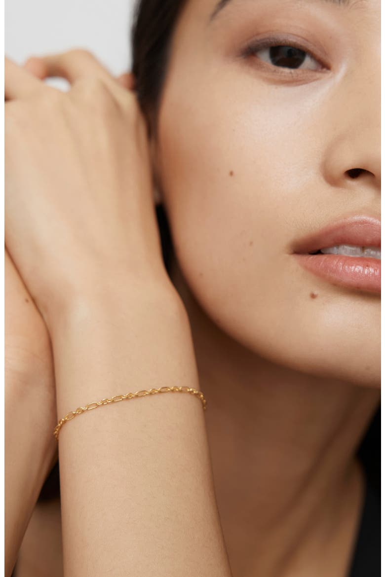 Textured Chain Link Bracelet, Alternate, color, 18K GOLD VERMEIL