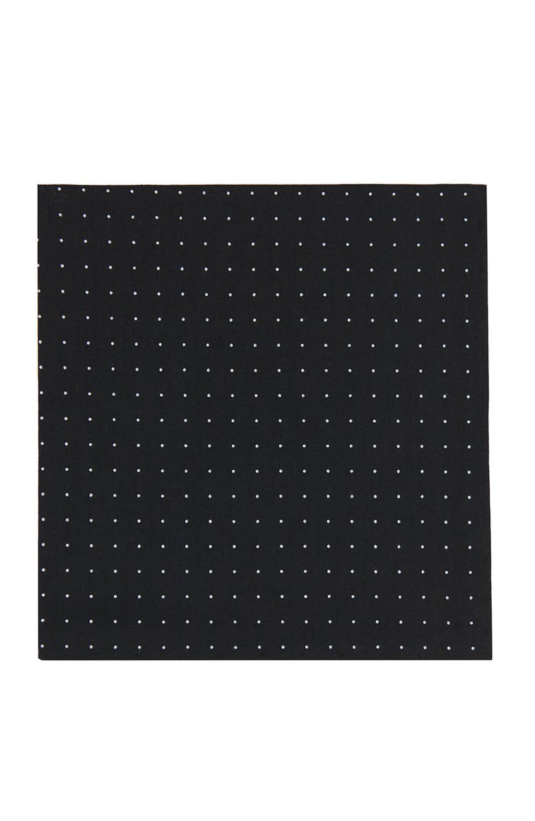 Brooklyn Brigade Men's Dot Cotton Pocket Square, Main, color, Black