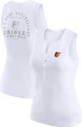 WEAR by Erin Andrews Women's WEAR by Erin Andrews White Baltimore Orioles Rib-Knit Henley Tank Top