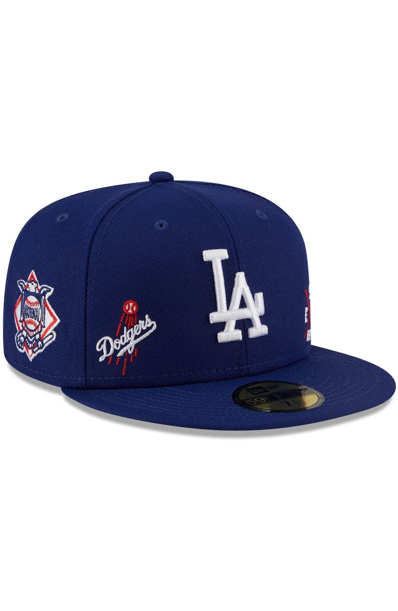 New Era Men's New Era Royal Los Angeles Dodgers Multi-Logo 59FIFTY Fitted Hat, Alternate, color, 