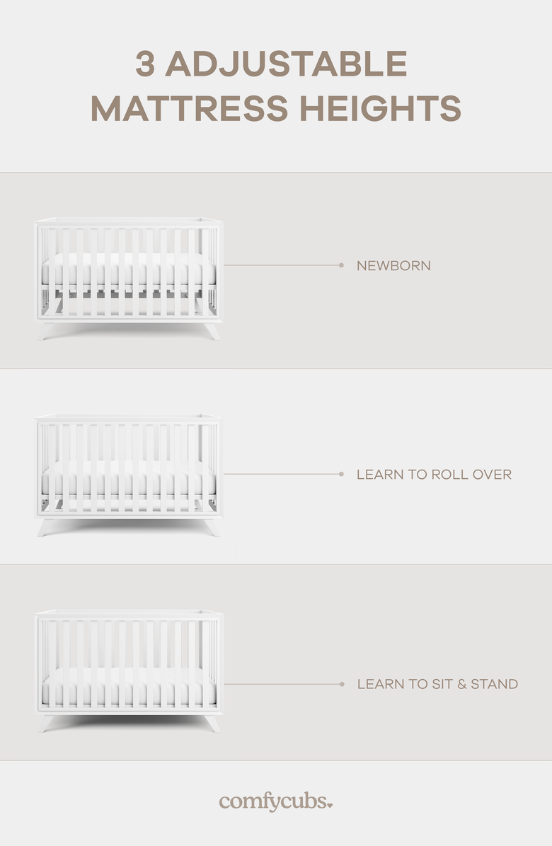 Comfy Cubs Baby Crib, Alternate, color, White