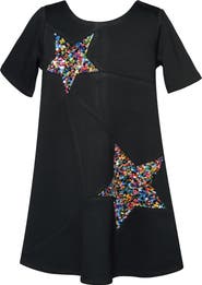 Hannah Banana Kids' Sequin Star Shift Dress