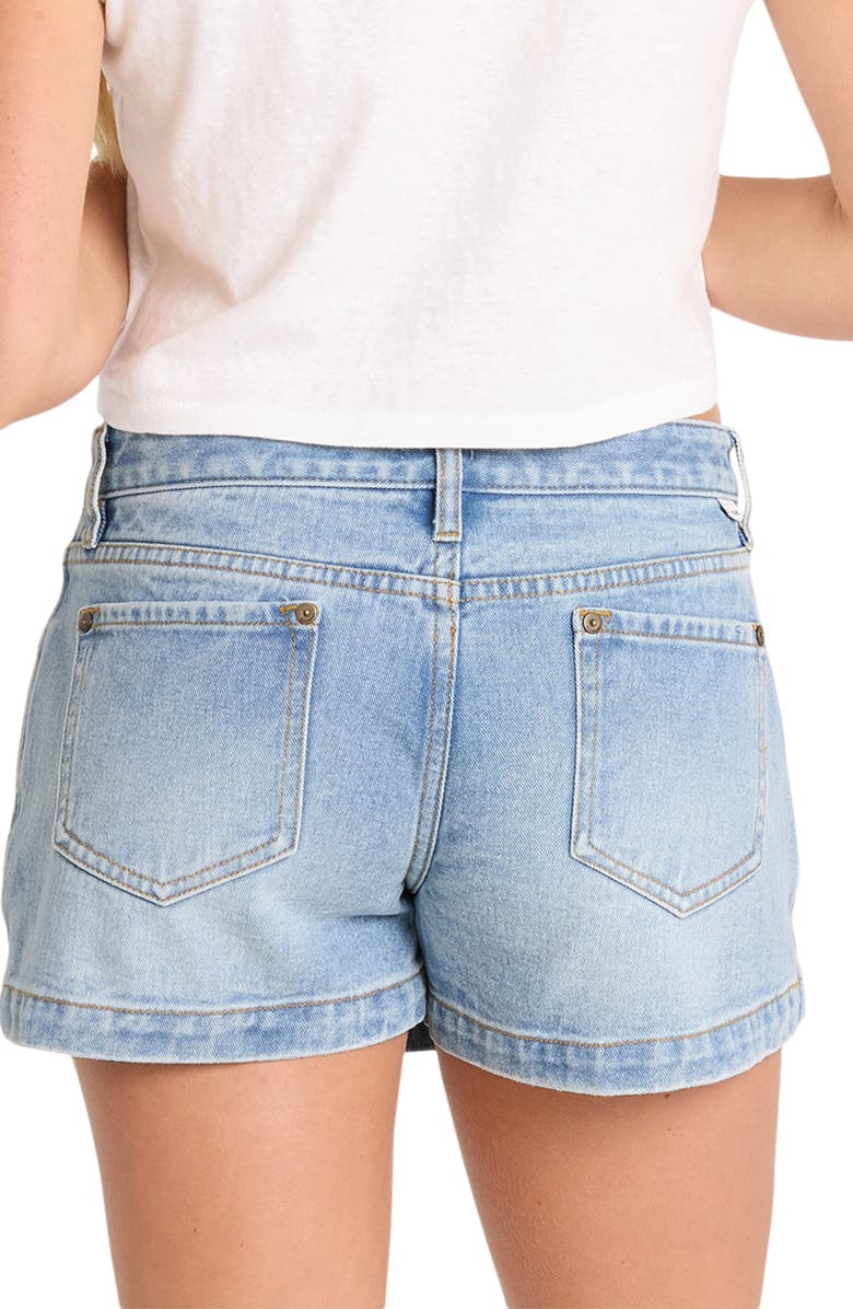 Billabong Micro Moment Denim Skort, Alternate, color, Faded Indigo Fray