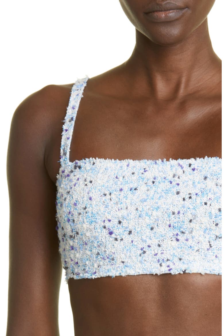 Textured Tweed Knit Bralette Top, Alternate, color, BLUE MULTI
