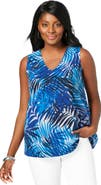 Jessica London Stretch Cotton V-Neck Trapeze Tank