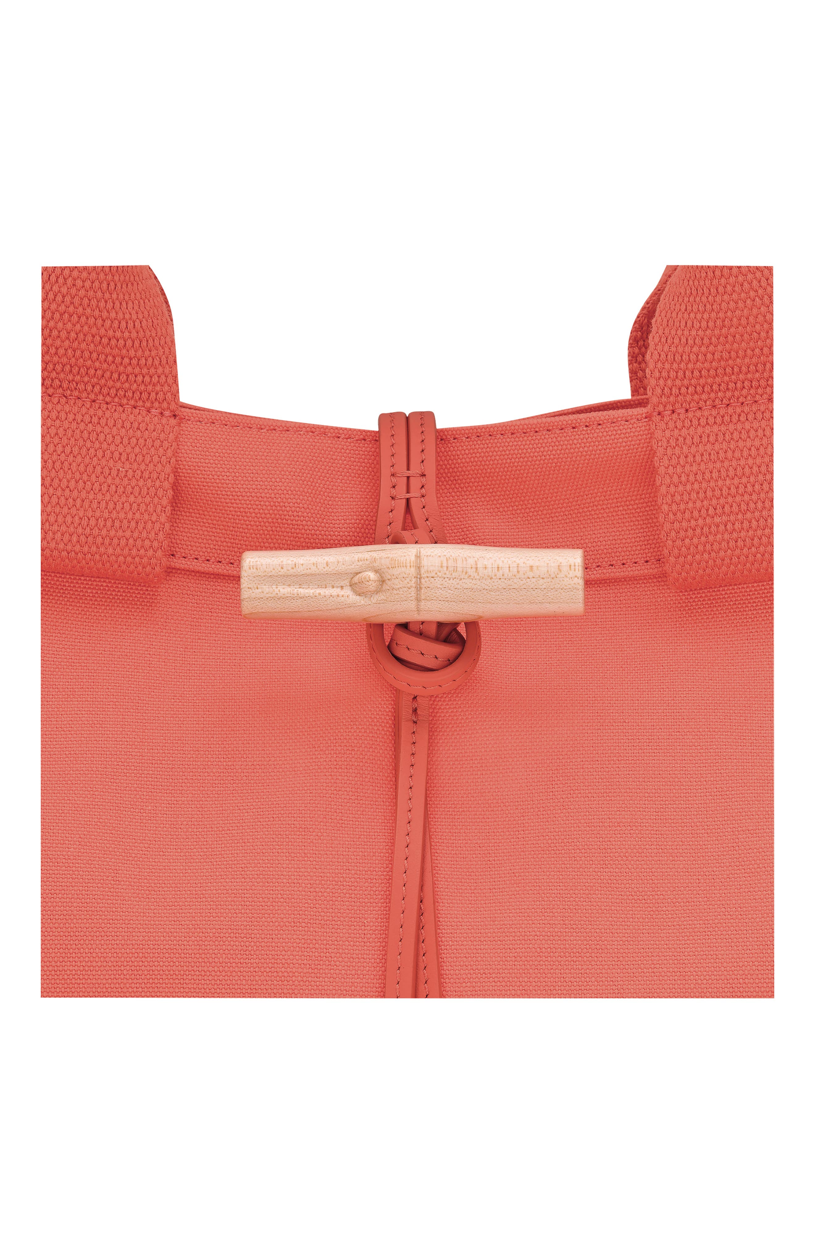 Longchamp Large Le Roseau Toile Cotton Canvas Tote, Alternate, color, Sunset