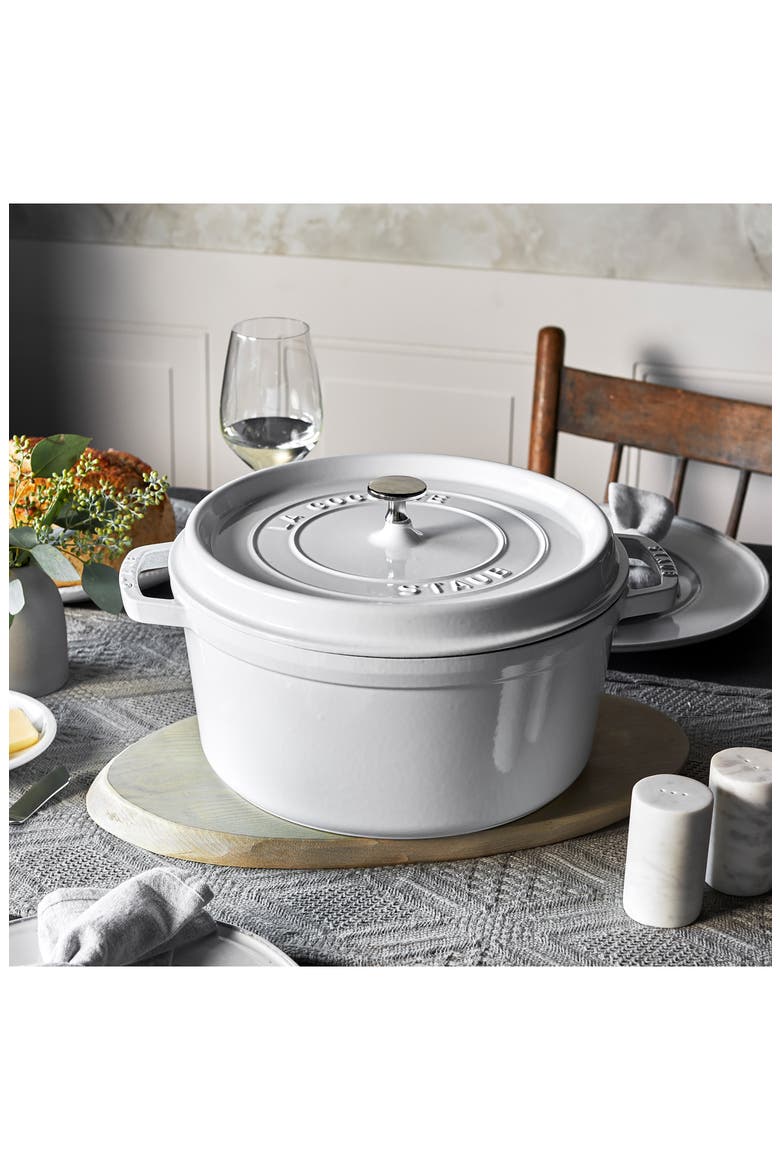 7-Quart Enameled Cast Iron Dutch Oven, Alternate, color, MATTE WHITE