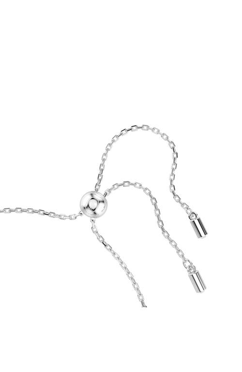 Swarovski Ariana Grande Imitation Pearl & Crystal Dangle Slider Bracelet In White