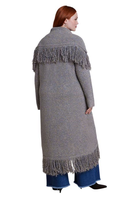 Shawl Collar Fringe Duster (plus)