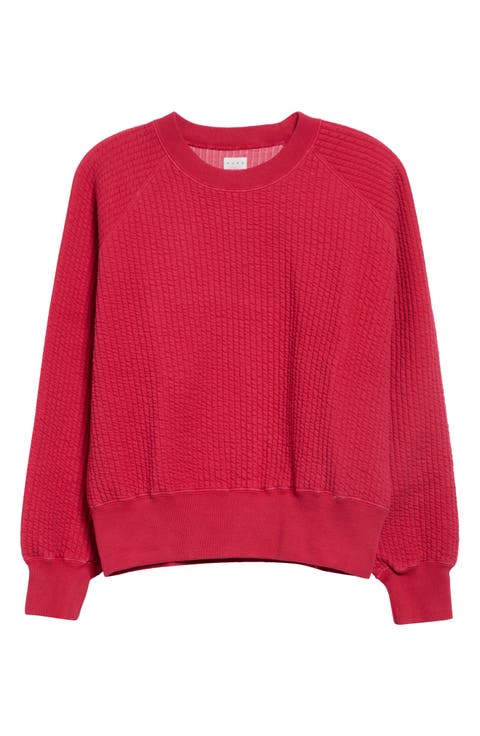 Quilt Effect Cotton Double Knit Sweatshirt