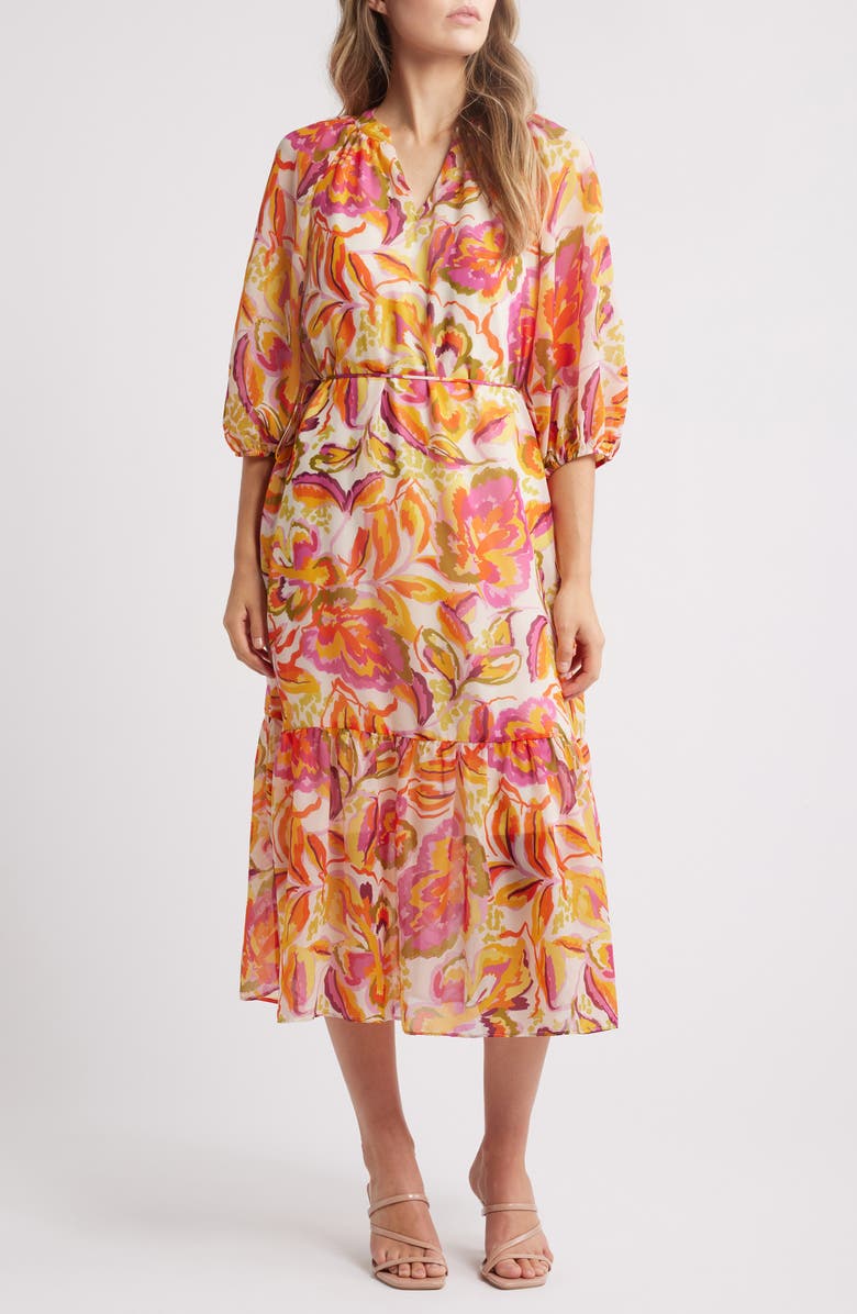 Julia Jordan Floral Midi Dress, Main, color,