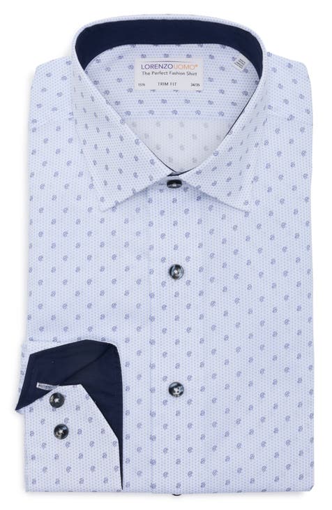 Trim Fit Paisley Cotton Dress Shirt (Regular, Big & Tall)