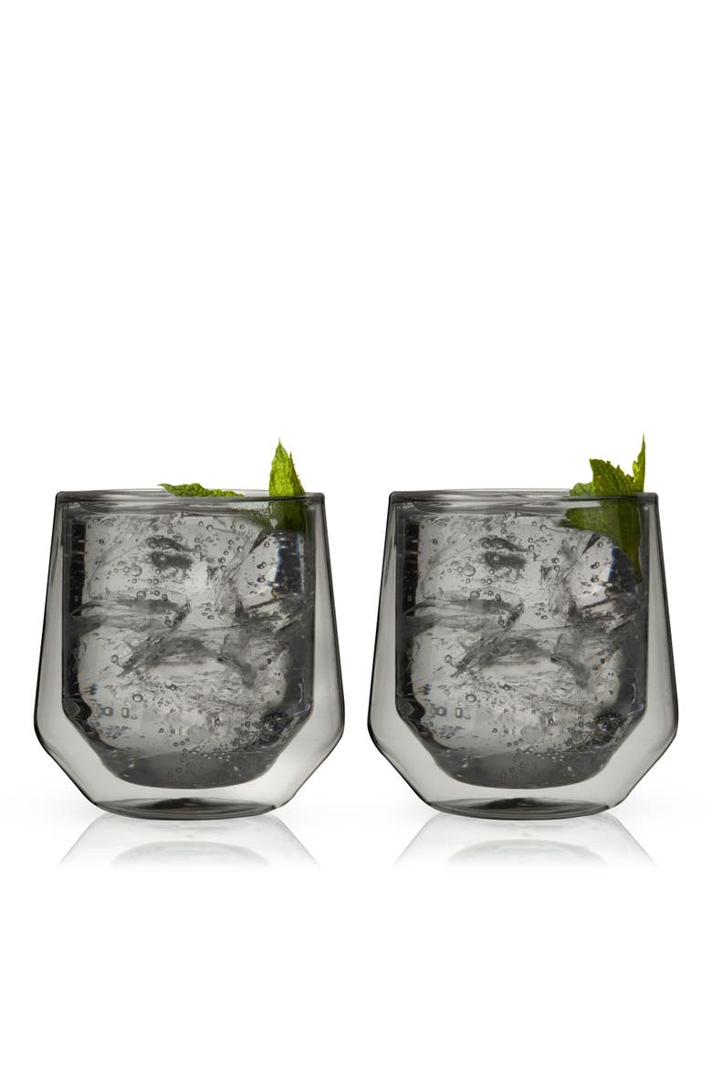 Aurora Double Walled Tumblers Set of 2, Main, color, Grey