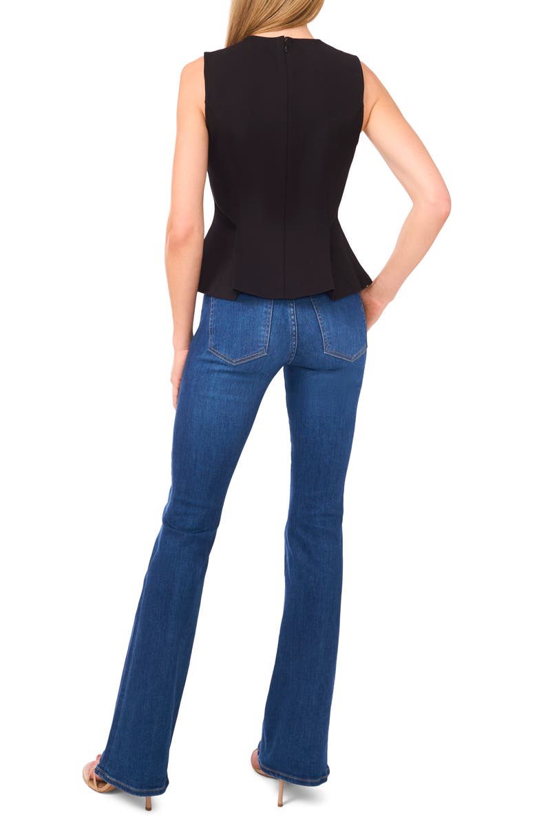 Ted Baker Peplum Ponte Knit Tank, Alternate, color, Rich Black