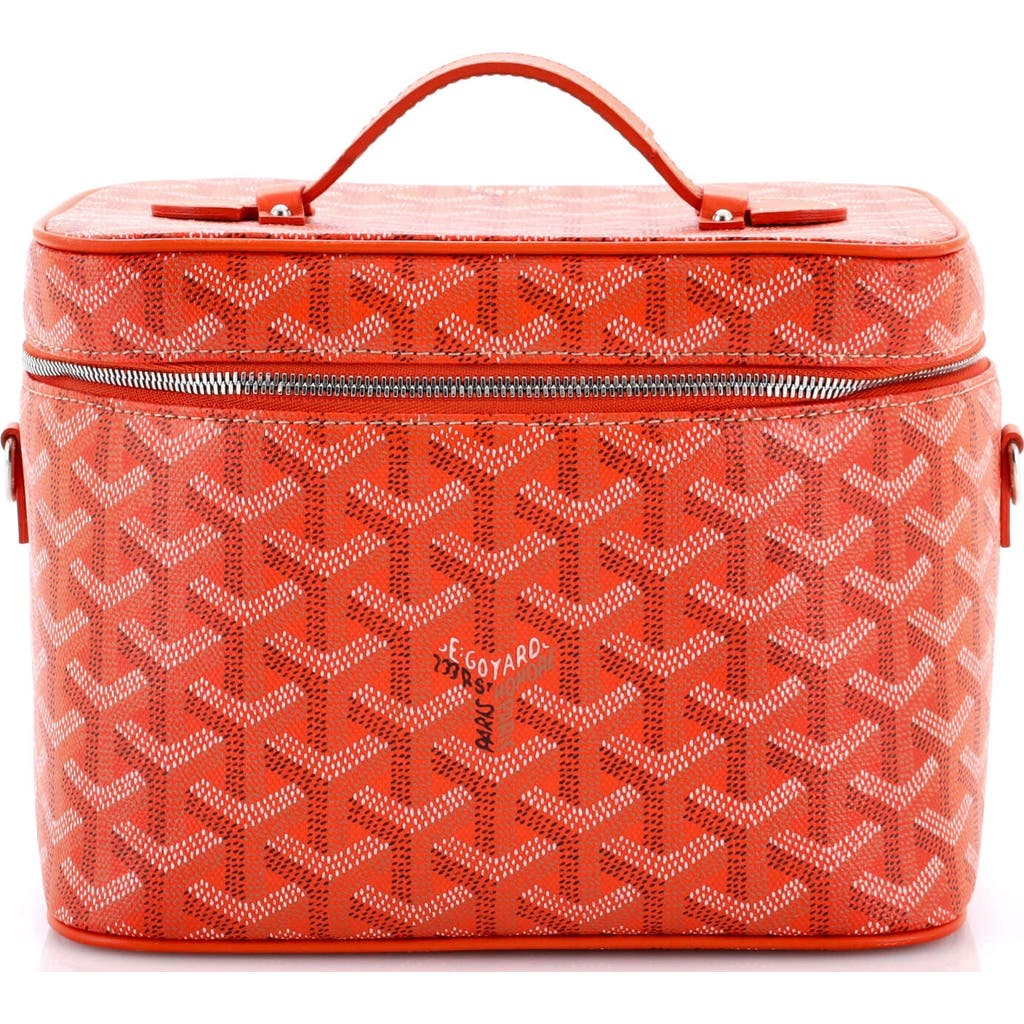 Pre-owned Goyard Goyard Muse Vanity Case Coated Canvas In Orange