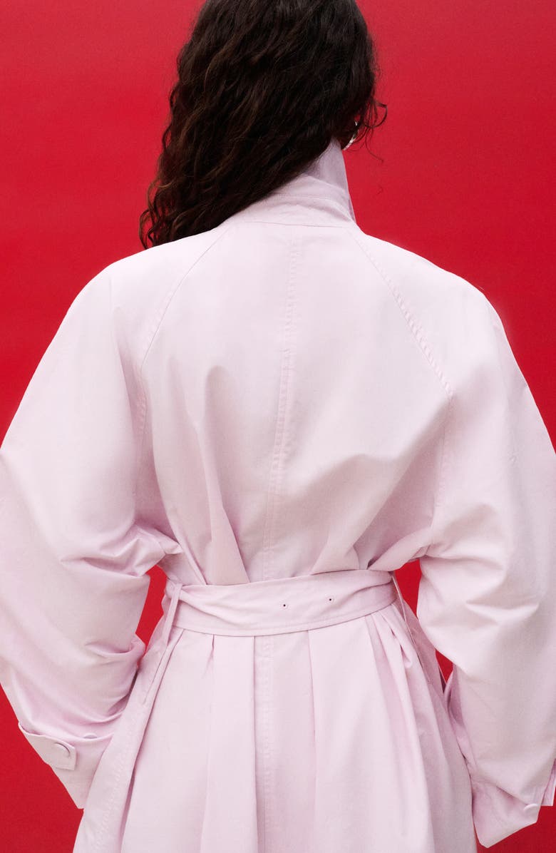 MANGO Long Trench Coat With Belt, Alternate, color, Pink
