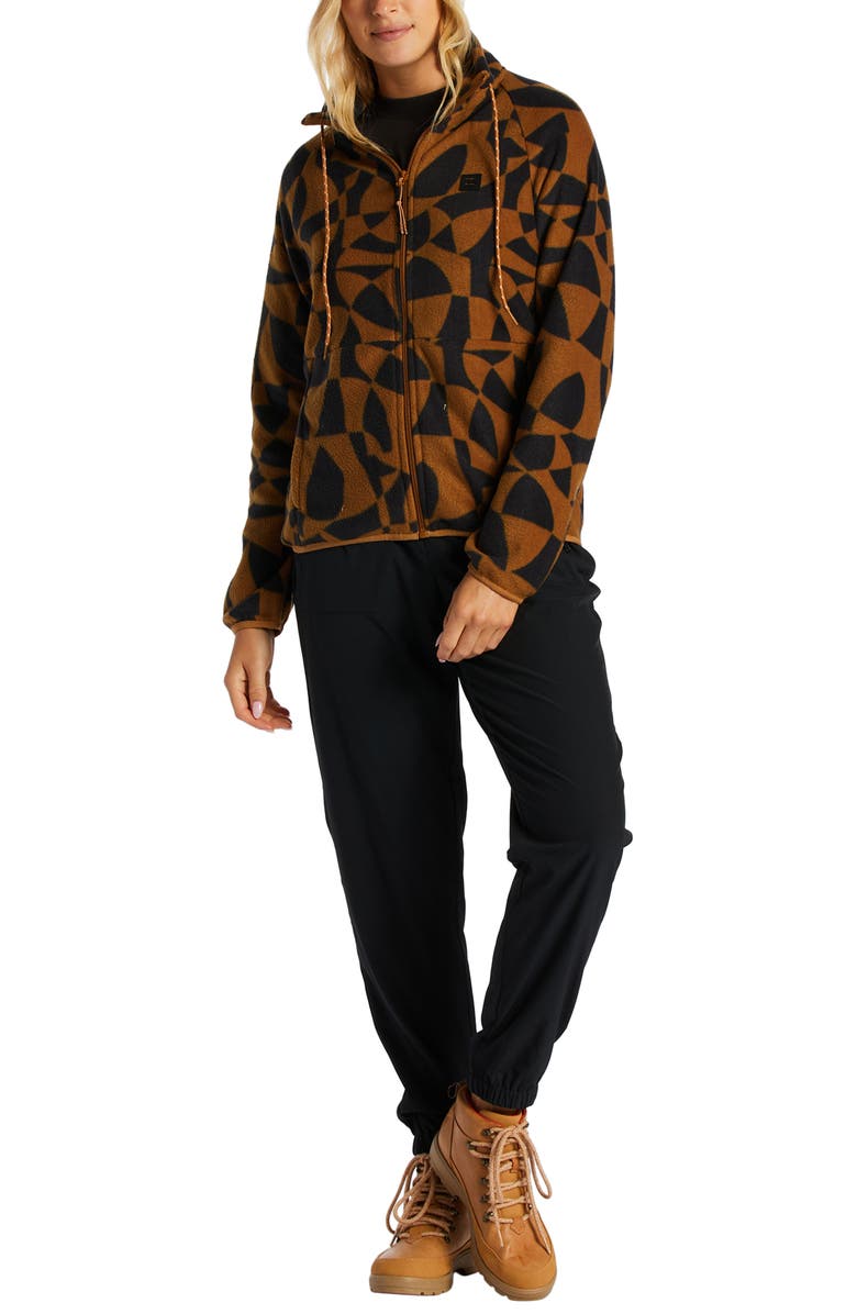 Billabong Boundary Lite Print Water Repellent Zip-Up Fleece Jacket, Alternate, color,
