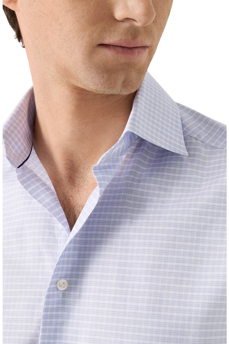 Slim Fit Check Fine Cotton Twill Dress Shirt, Alternate, color, MEDIUM PURPLE
