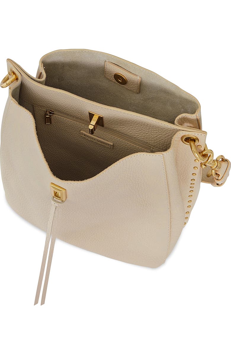 Rebecca Minkoff Darren Leather Shoulder Bag, Alternate, color, Stone