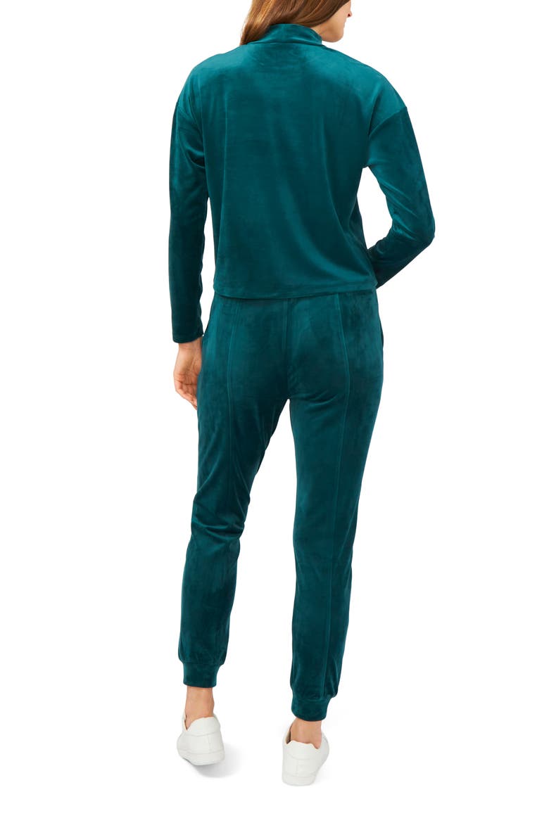 Velour Turtleneck Top, Alternate, color, GREEN FOREST