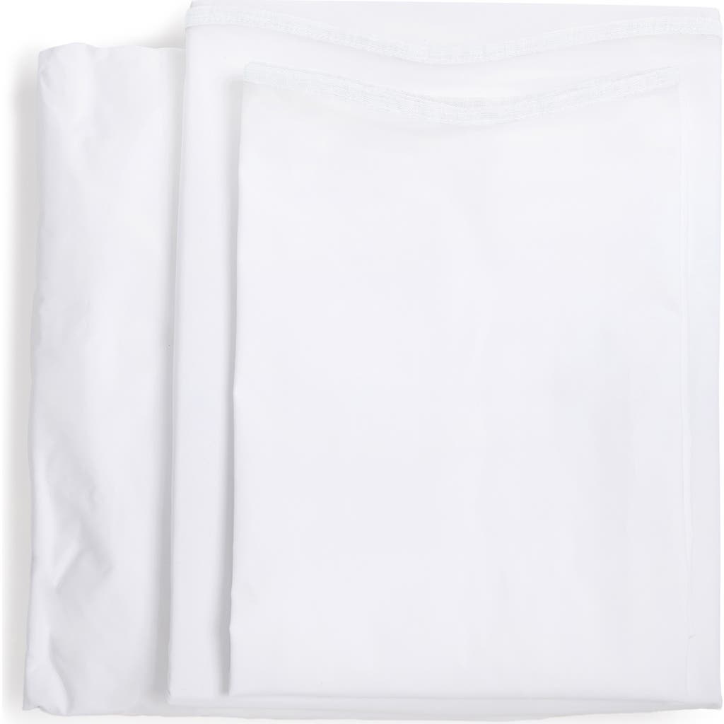 Pom Pom At Home Skylar Cotton Percale Sheet Set In White/white