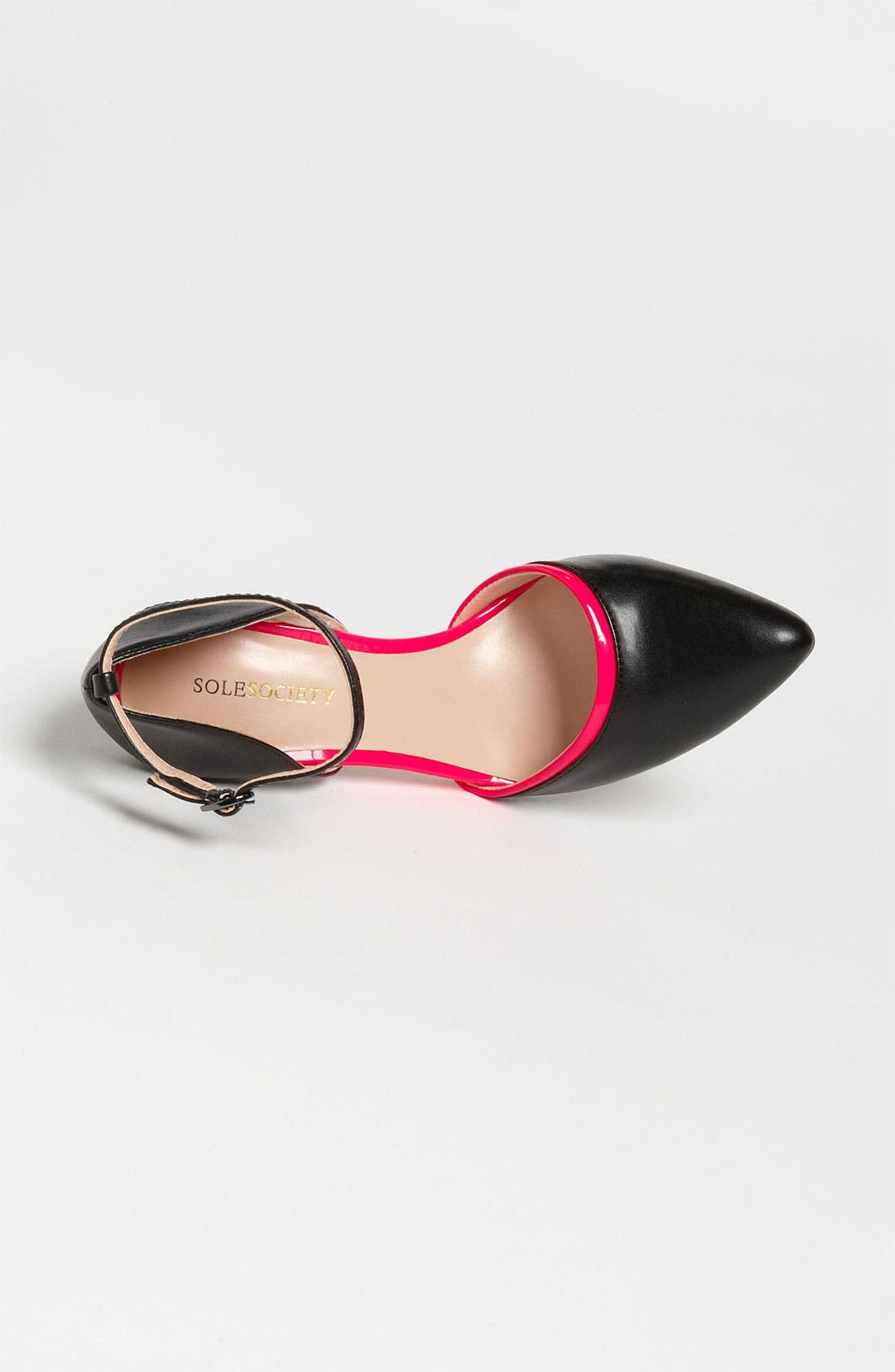 'Francesca' Pump, Alternate, color, BLACK/ FLORESCENT PINK