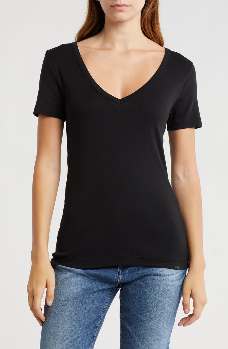 7 For All Mankind Cotton V-Neck T-Shirt, Main, color,