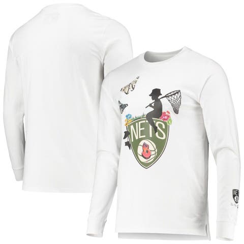 Men's White Brooklyn Nets Sue Tsai Long Sleeve T-Shirt