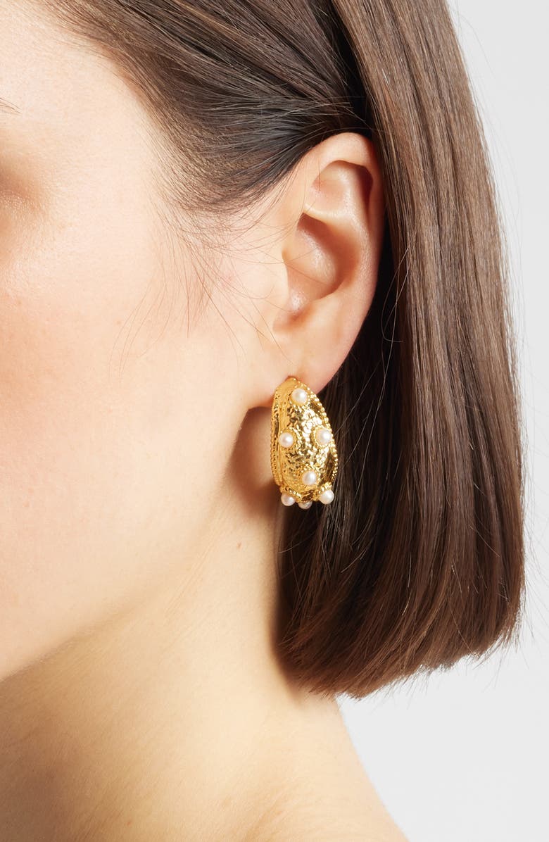 Karine Sultan Dots Hoop Earrings, Alternate, color, 