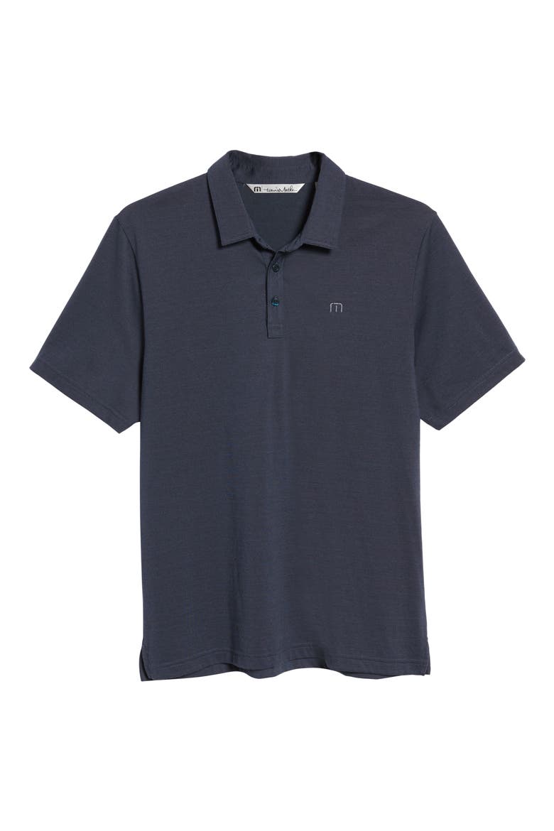 The Zinna Slub Piqué Polo, Alternate, color, VINTAGE INDIGO/ BLACK