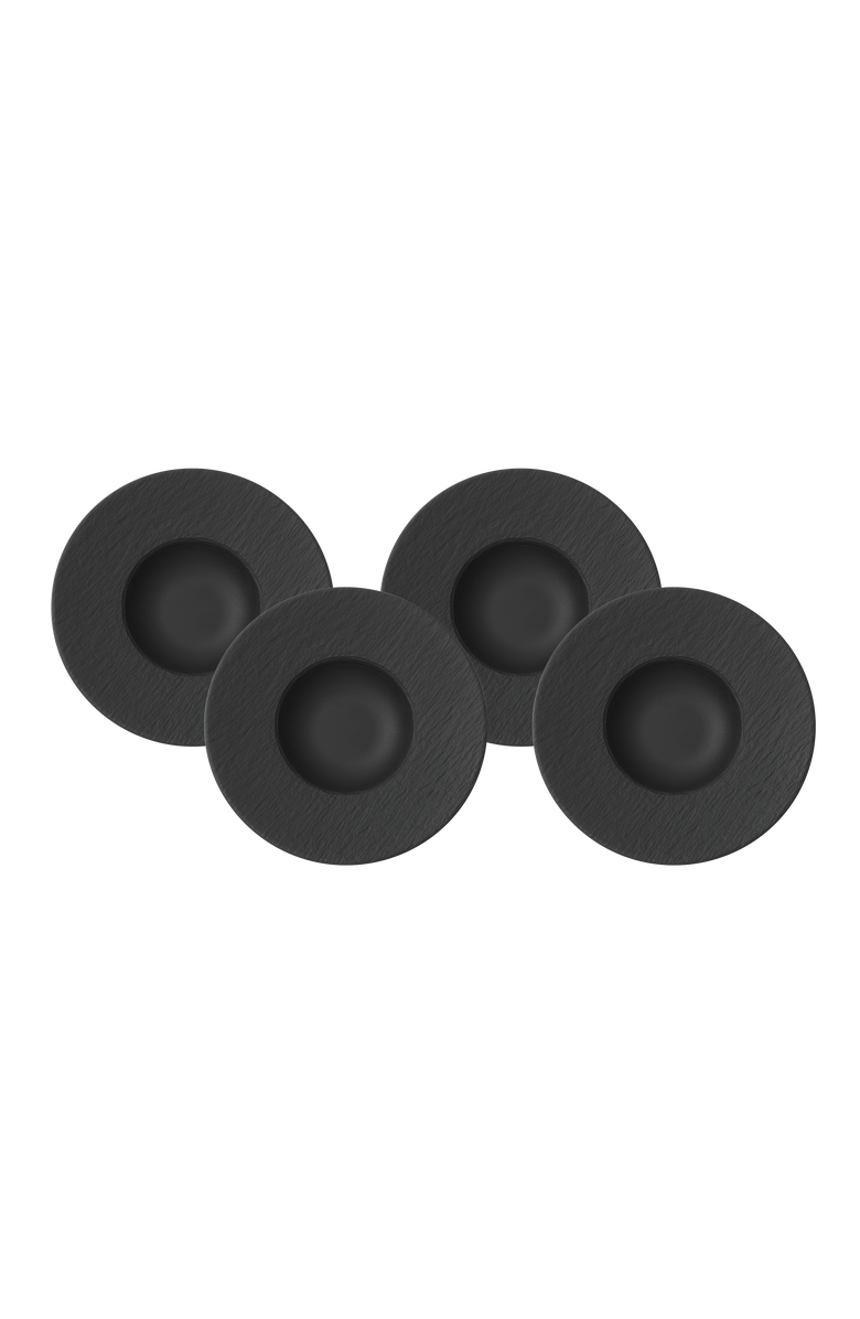 Villeroy & Boch Manufacture Rock Pasta Bowl Set of 4, Main, color, Black
