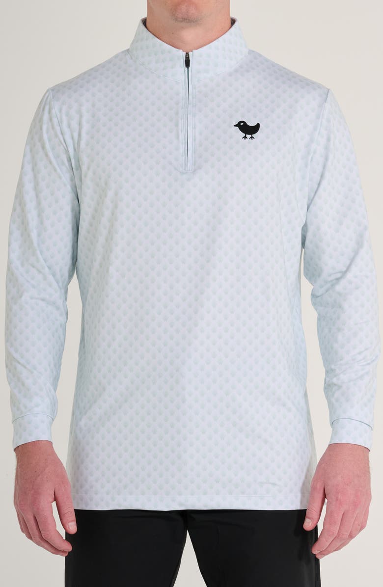 Bad Birdie Horizon Geo Print Quarter Zip Performance Golf Pullover, Main, color, 