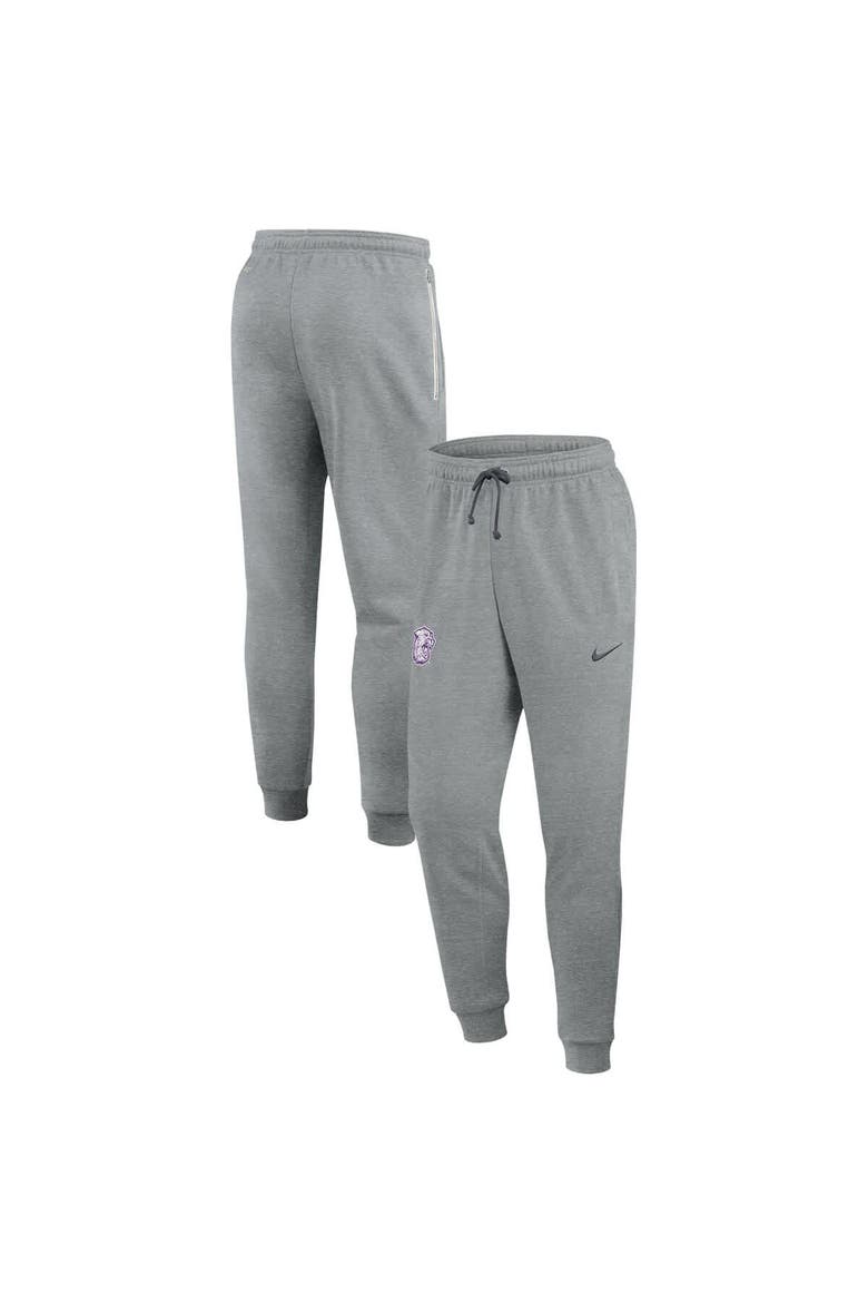 Men's Nike Heather Gray Kansas State Wildcats Basketball Practice Dri-FIT Taper Sweatpants, Main, color, Heather Gray