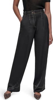 DKNY Glazed Contrast Stitch Straight Leg Pants