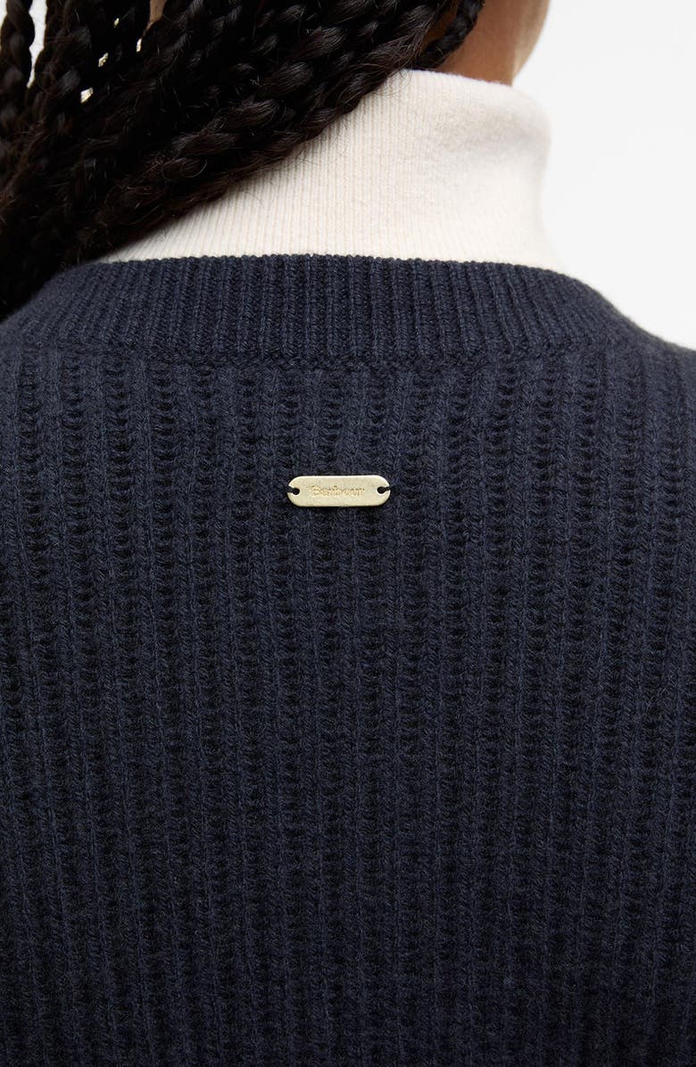 Barbour Elina Cable Stitch Wool & Cashmere Cardigan, Alternate, color, Dark Navy