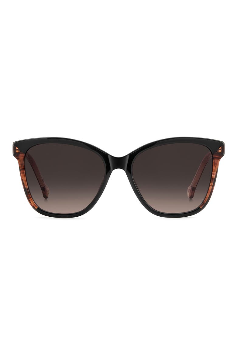56mm Gradient Butterfly Sunglasses, Main, color, BLACK PINK/ BROWN