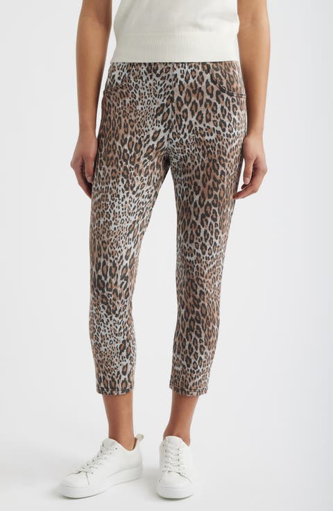 Ultrasoft Leopard Cotton Blend Capri Leggings