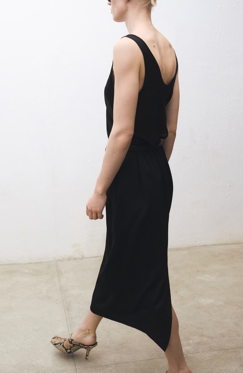 MANGO Gathered Maxi Skirt, Alternate, color, Black
