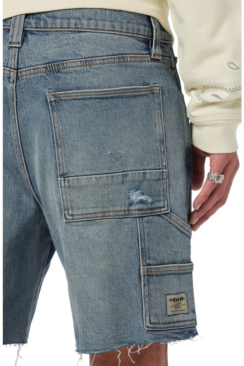 Raw Hem Denim Carpenter Shorts, Alternate, color, ETERNAL INDIGO